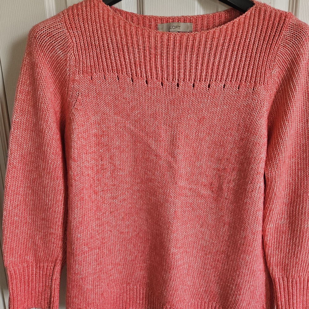 LOFT Coral Crew Neck Sweater